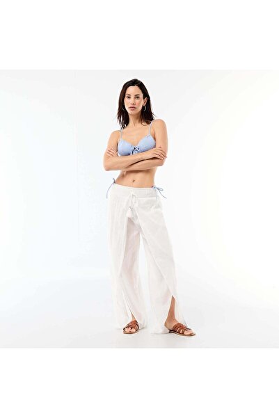 KIABI Printed Viscose Beach Pants WHITE
