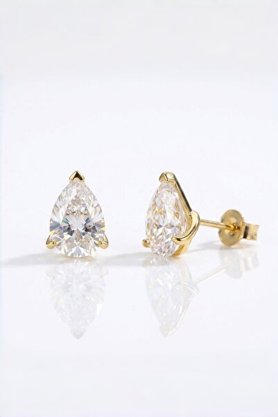 MEETMAY 18K Gold Plated S925 Silver Moissanite Stud Earrings - 0.5ct to 2ct D...