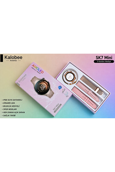 KALOBEE Watch Sk7 MİNİ Kordon Hediyeli 41mm Akıllı Saat Iphone Ve Android Tüm Telefonlara Uyumlu