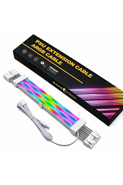 GAMETECH 2x8 ARGB SLEEVED GPU EKRAN KARTI UZATMA KABLOSU (2x8 PİN ARGB)