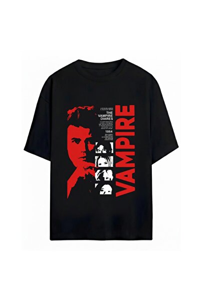 SVART WEAR The Vampire Diaries Baskılı Unisex Oversize %100 Pamuklu T-Shirt