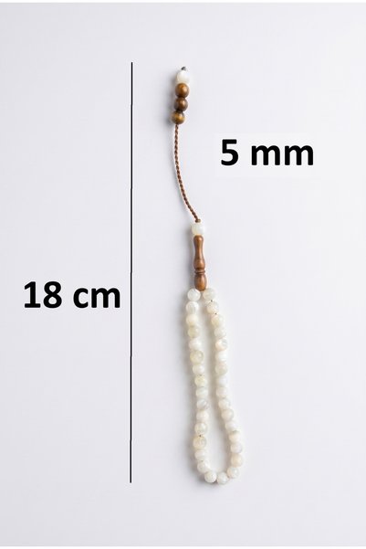 Hallac Dede Cinnamon Design Natural Stone Collectible Custom Made Mini 33-Piece Prayer Beads 5mm
