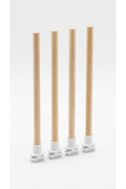 Mivra Pets 4-Piece Smooth Wooden Budgie Perch 21 cm