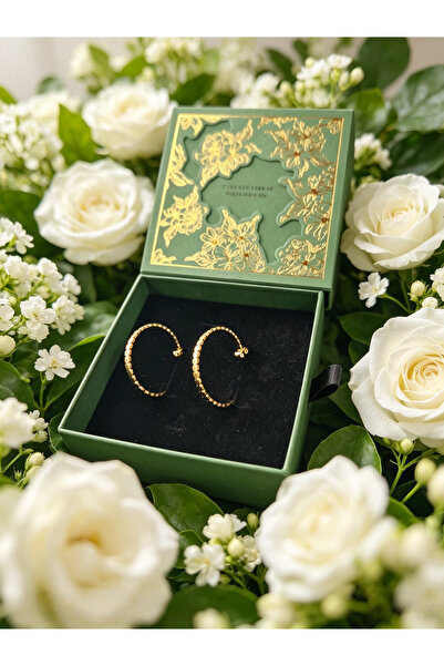 Noon Noora Classic precision-cut hoop stainless steel PVD plated with 18K gol...