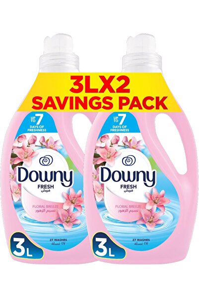 downy فلورال بريز 3 لتر عبوة مزدوجة، منعم أقمشة عادي، قابل للتركيز