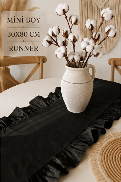 SADEN HOME Firfirli Black Runner, Decorative 30X80Cm
