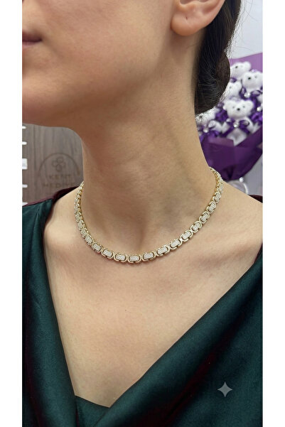 Bymiel Gold Color Stone Byzantine Chain Women's Choker Necklace