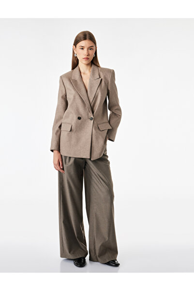 Koton Long Sleeve Buttoned Double-Breasted Blazer Jacket with Pockets