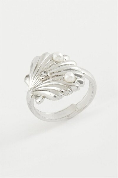 ZERO LAND Ilkestor Oyster Pearl Metal Ring - (182440) Silver Color