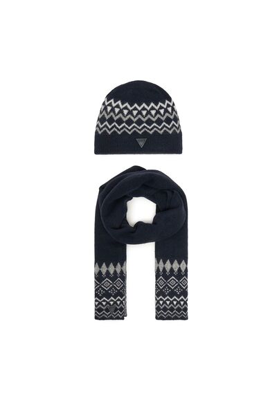 Guess Set eșarfă și căciulă pentru bărbați M4PZ60Z3LQ0 Bleumarin