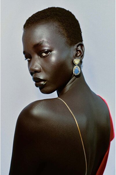 Alice İsstanbul Brand Navy Blue Stone Earrings