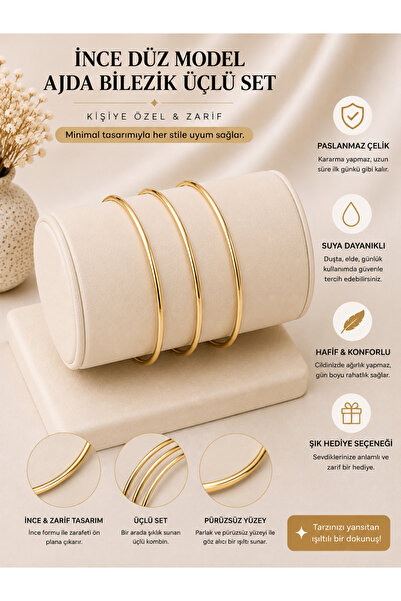 LUMİERE JEWELRY BURGU MODEL 3’LÜ ÇELİK AJDA SET