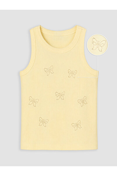 LC Waikiki Crew Neck Beaded Girls' Athlete Top