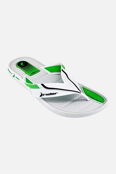 Rider Men Brand Logo Slip On Slippers, White