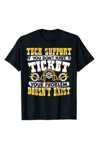 KYMC07 تي شيرت Joke Tech Hotline Technical Support Engineer، 220 جرام من القط...