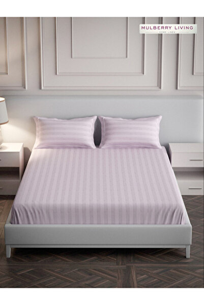 Mulberry Living By Styli ملاءة سرير مسطحة من القطن 100% مقاس كوين مع غطاءين ل...