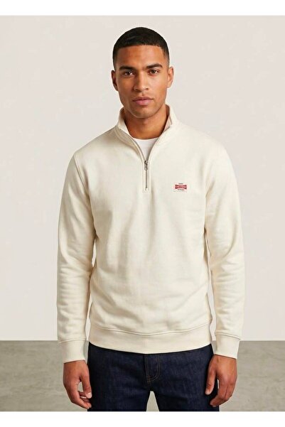 Only & Sons سترة رياضية بيضاء للرجال بسحاب نصف مغلق - 22039036