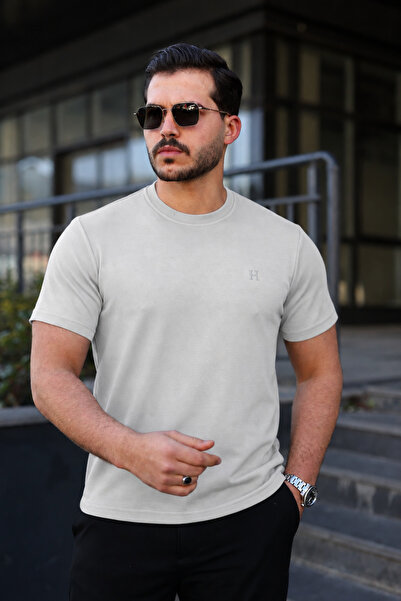 comstar Men's Short Sleeve Summer Printed A.Gray Slim Fit T-Shirt