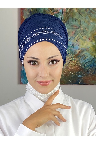 MY UKİYO STORE Bademgöz Desenli İncili Taş Baskı Abiye Tesettür Şal