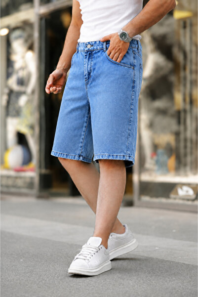 comstar Men's Loose-Fit Baggy A.Blue Denim Shorts