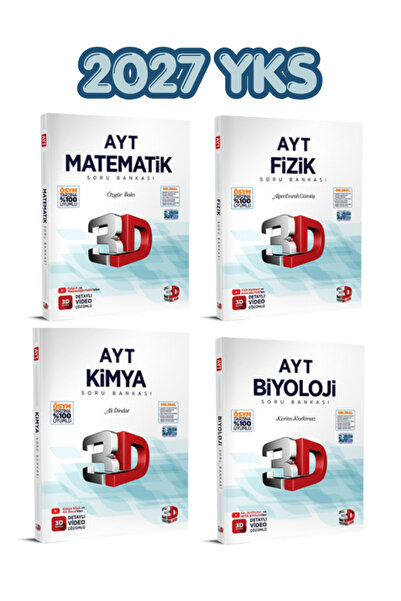 3D Yayınları 3DYayınları AYT Matematik - Fizik - Kimya - Biyoloji Soru Bankas...