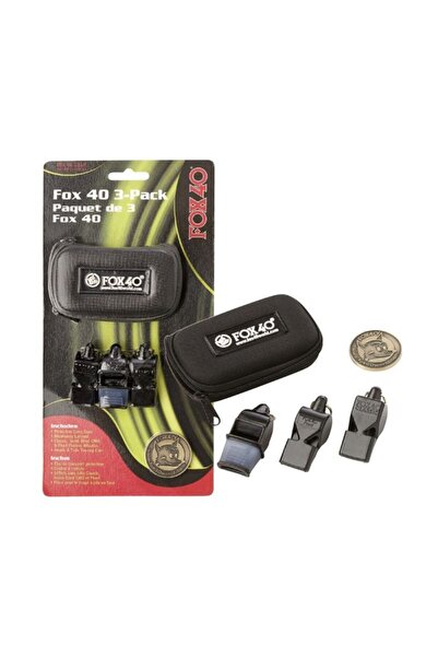 Tremblay Top Bottom Set of 3 Fox 40 whistles and referee coin
