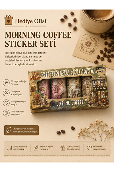 hediyeofisi Scrapbook Rulo Şeffaf Sticker 2.20 mt - 4 lü Set-COFFE TİME