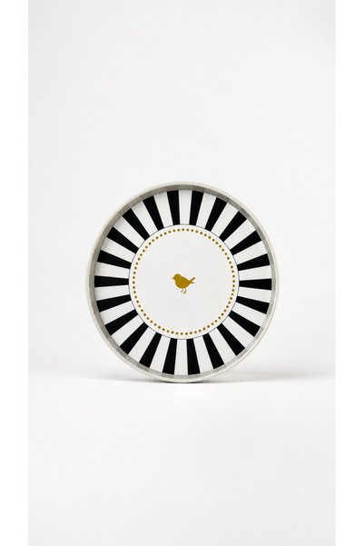 Leila 4-Piece Black Love Bird Tray 22 cm