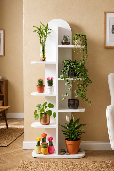 Yurupa Herbal Serisi 8 Raflı Dekoratif Çiçeklik Saksılık Balkon Salon Çiçek S...