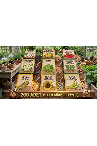 SEBZE TOHUM SETİ 1 KİLO GÜBRE HEDİYELİ