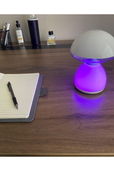 YENİTECH Renkli Şarjlı Mantar Lamba LED Gece Lambası Dekoratif Masa Lambası Kablosuz Modern Dekoratif Abajur