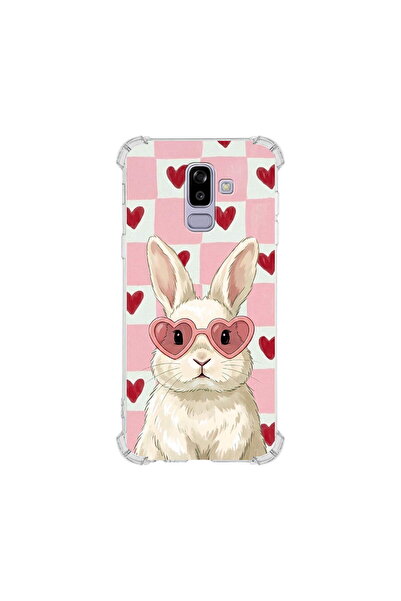 PrintiFy Samsung Galaxy J8 2018 ile Uyumlu Pembe Pötikare Serisi Pembe Zıpzıp...