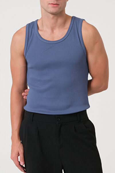 gamaro Men's Halter Neck Combed Cotton Camisole Fitted Molded Ribbed Sportsma...