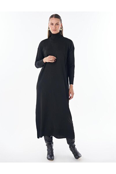 Kayra Turtleneck Knitwear Dress Black