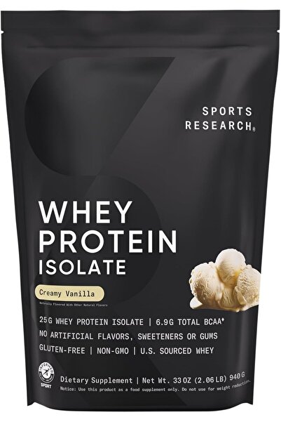 Sports Research Whey Protein Isolate - Sports Nutrition Protein Powder 25g pe...