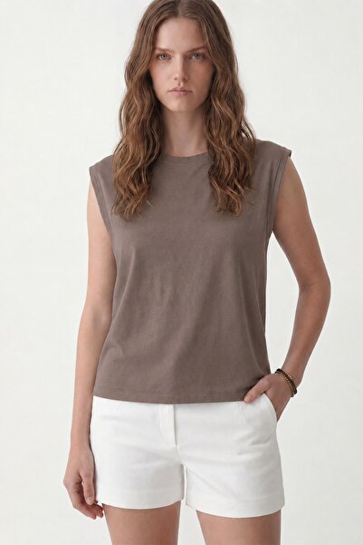 Antioch Beige Modal Fabric Women's T-Shirt
