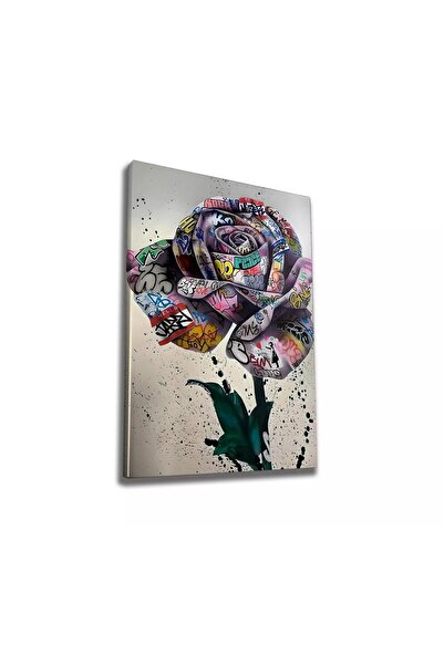 OEM Tablou decorativ pe pânză, model trandafir, 50x70 cm, pânză/lemn, multicolor