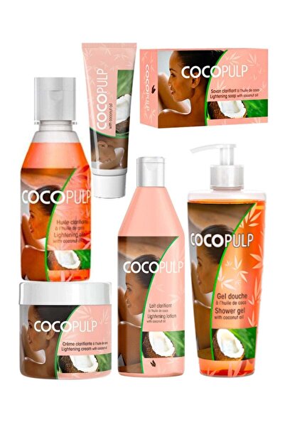 COCO PULP 6 Piece Set Skin Lightening Cream 300ml, Lotion 500ml, Soap, Shower...