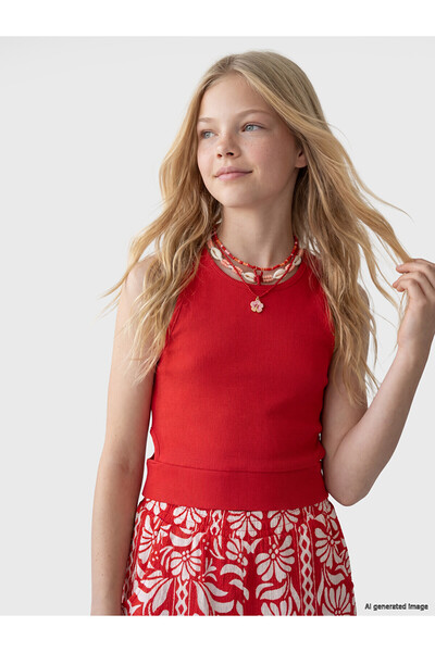 LC Waikiki Nevavm Oval Collar Girls' Undershirt with a Difference