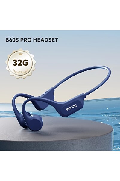 Choice3 Blue 32G Sanag B60S IPX8 Swimming Bluetooth Headphones Bone Conductio...