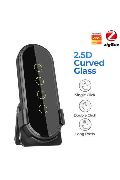 Choice Black Tuya ZigBee Wireless Smart Home Scene Switch Light 4 Gang 12 Sce...
