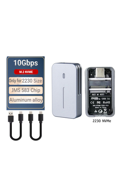 Choice3 علبة NVMe 2230 لـ M.2 NVMe NGFF SSD، هيكل من الألومنيوم CNC مع USB 3....
