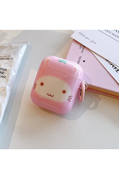 Choice16 For AirPods Pro 2 Pink Fun Cartoon Fruit Cat Shape With Hook Shockpr...