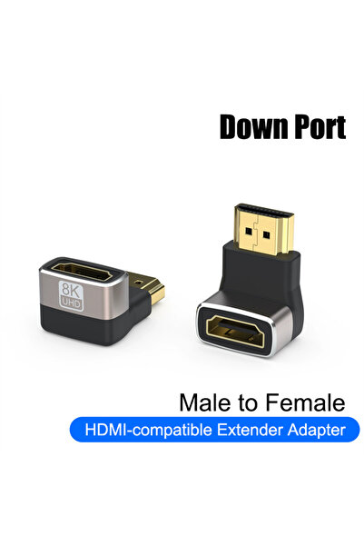 Choice D 8K HDMI-Compatible2.1 Cable Adapter 90 Degree Right Angle Elbow Conn...