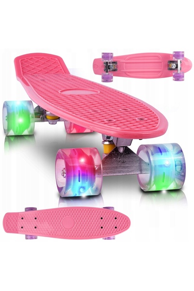 NO BRAND SKATEBOARD FISH LED RGB 56cm ABEC-7 ROȚI LUMINOSĂ, până la 100kg