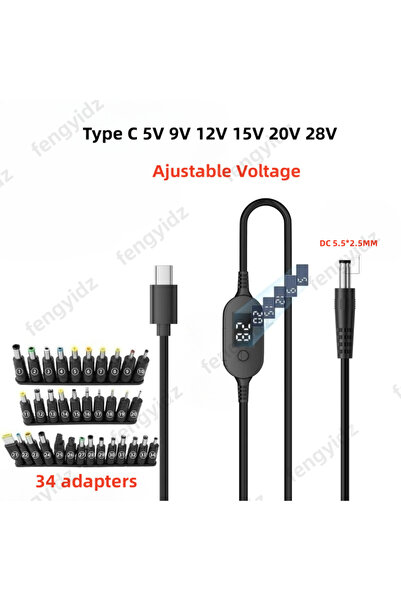 Choice1 type 5 65W 90W 140W Type C USB-C PD to DC 5.5X2.5mm Power Supply Cabl...