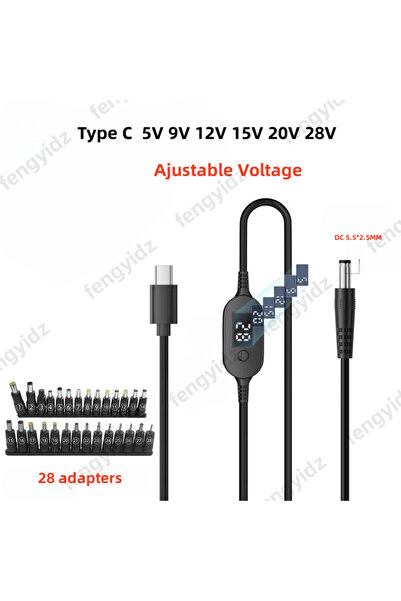 Choice6 type 4 65W 90W 140W Type C USB-C PD to DC 5.5X2.5mm Power Supply Cabl...