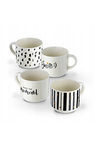 Tadar Set de cești din porțelan, decorativ, pentru ceai și cafea, cu suport, ...