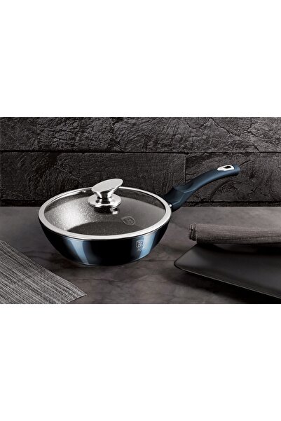 NO BRAND Wok cu capac Tradițional 2,3L Strat antiaderent din granit 24cm Indu...