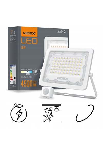 NO BRAND Videx Proiector LED 50W 4500Lm Alb Neutru 5000K Senzor de Mișcare IP65